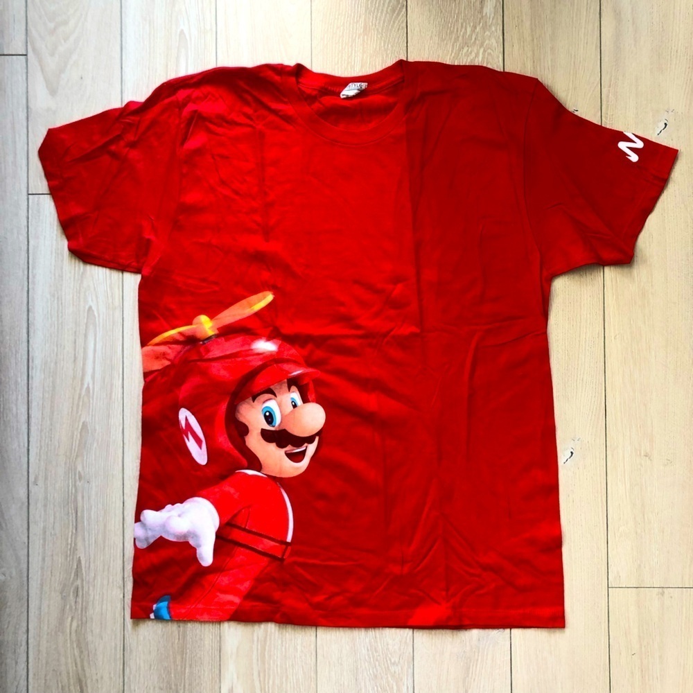 Nintendo Official Super Mario Bros Wii 2009 Rare Promo T-Shirt Large Al Style